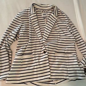 Old Navy XL Black and White Striped Blazer